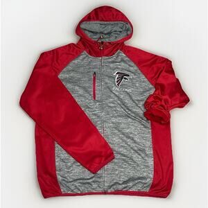 GIII NFL ATLANTA FALCONS Soft Shell Heather Gray Full Zip Fleece Mens XL sports